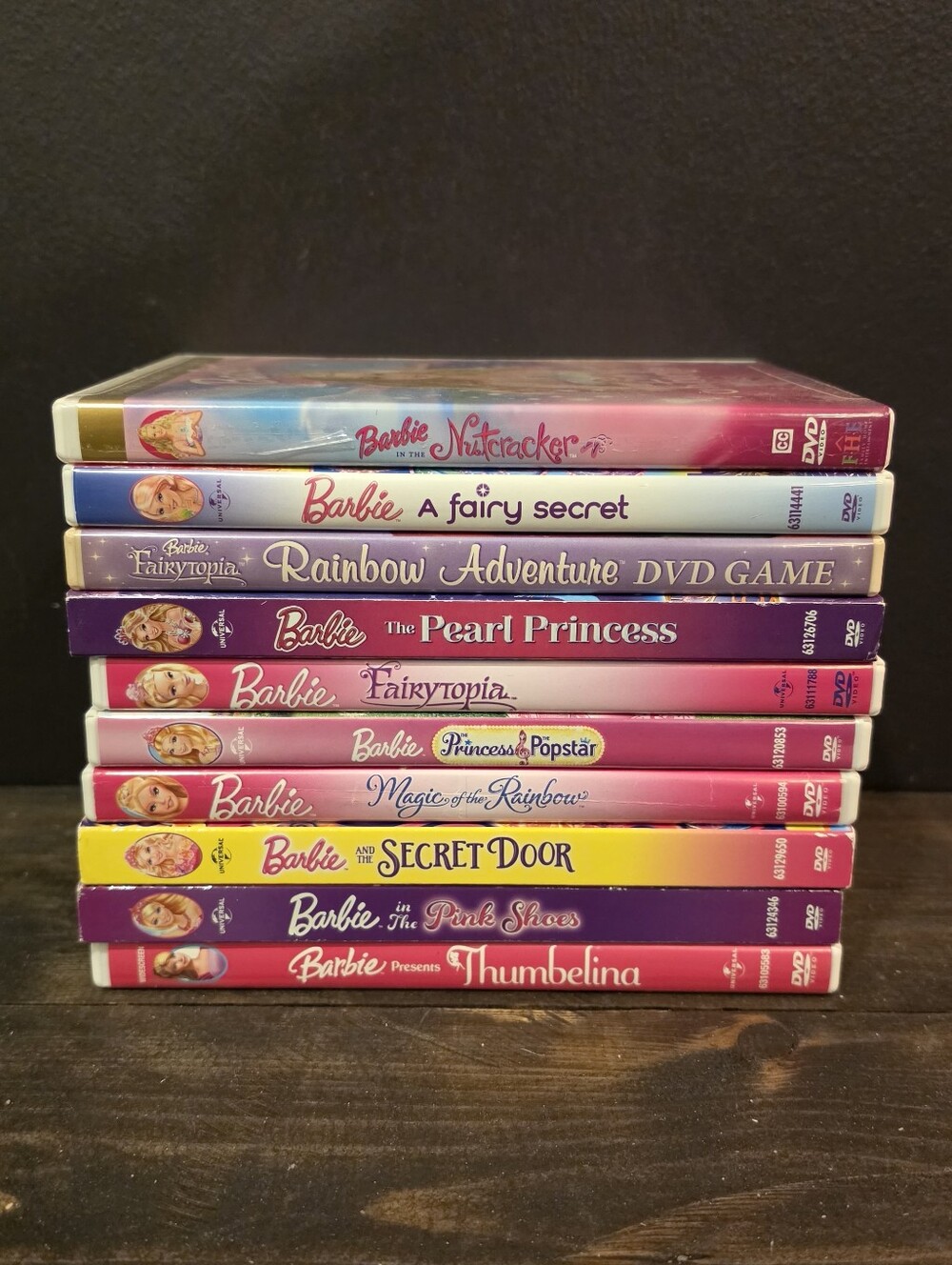 Barbie Animated Movie DVD Lot of 10 Princess Fairytopia Popstar Secret Door Case